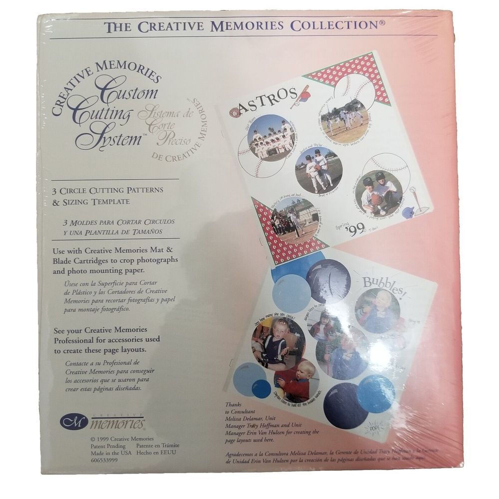 Creative Memories Scrapbook Custom Cutting System Circle Pattern Sizing Template
